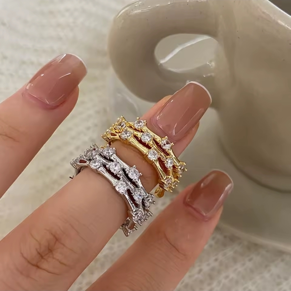 Anthropologie Silver Crystal Wrapped Ring - Picture 6 of 6